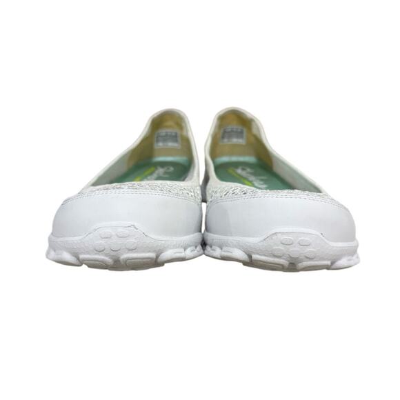 Skechers Memory Foam Women’s 10 White Lace Slip On Flats Comfort Walking Shoes - Picture 3 of 8